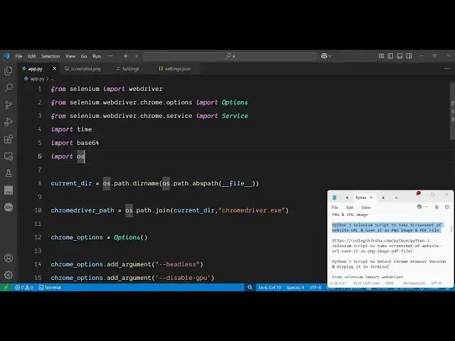 'Video thumbnail for Python 3 Selenium Script to Take Screenshot of Website URL & Save it as PNG Image & PDF File'