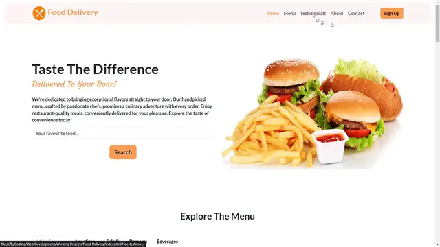 'Video thumbnail for Create a Fully Responsive Food Delivery Website using HTML, CSS, Bootstrap & JavaScript'