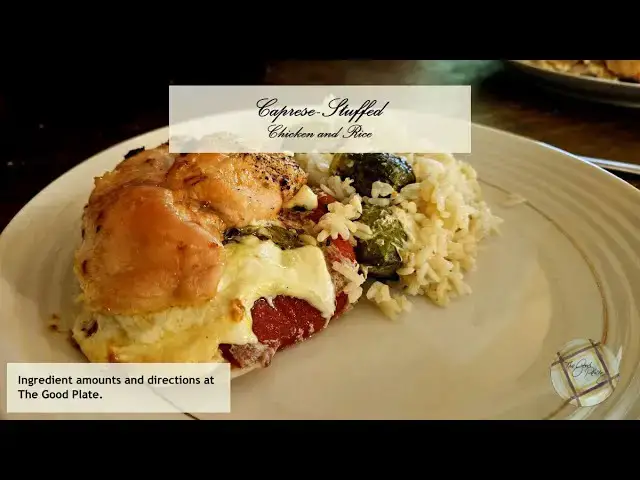 'Video thumbnail for Caprese-stuffed Chicken and Rice Casserole'