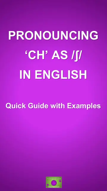 'Video thumbnail for Pronouncing ‘ch’ as /ʃ/ in English: Quick Guide with Examples'