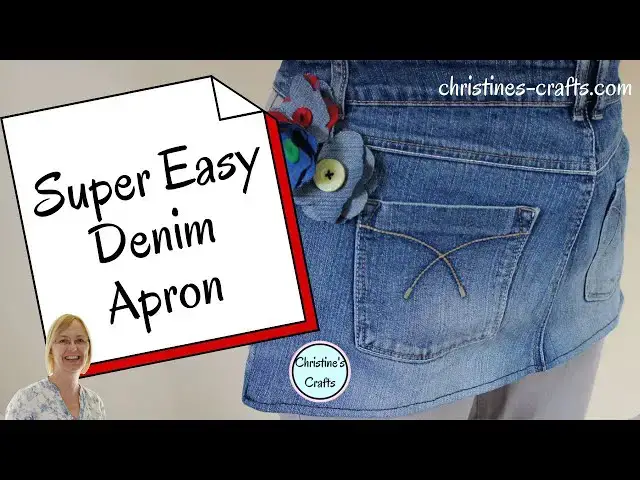 'Video thumbnail for HOW TO MAKE A CUTE APRON FROM OLD JEANS - Sew and no-sew upcycle versions!'