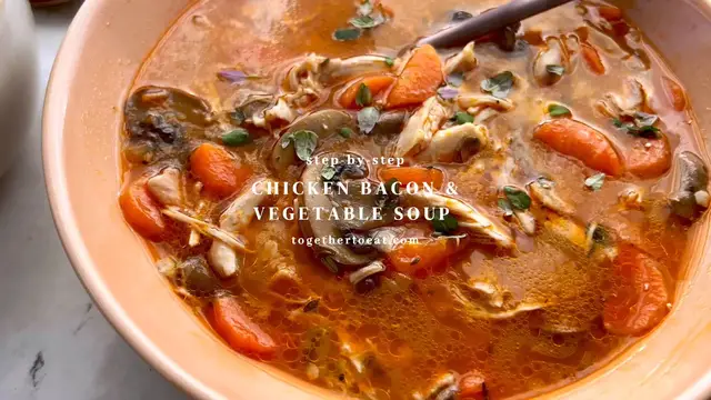 'Video thumbnail for Chicken Bacon & Vegetable Soup'
