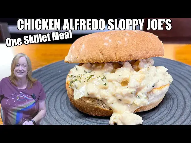 'Video thumbnail for Chicken Alfredo Sloppy Joes One Skillet Meal'