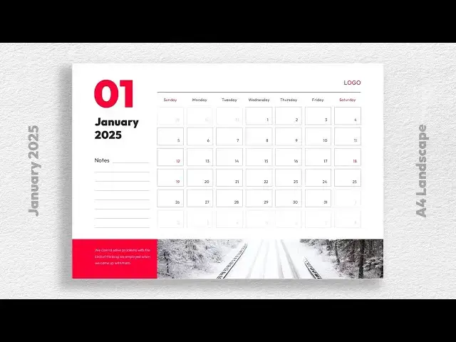 'Video thumbnail for 2025 Monthly Calendar PowerPoint Template Free Download by mslides A4 landscape'