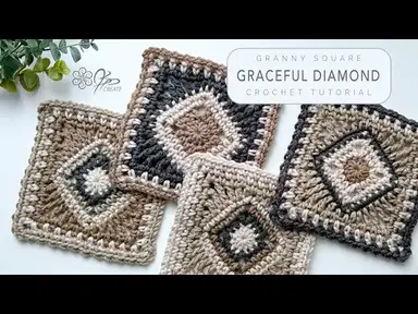 'Video thumbnail for Crochet The Graceful Diamond Square: Stunning Geometric Design Made Simple'