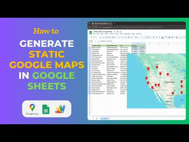 'Video thumbnail for Generate Static Google Map in Google Sheets'