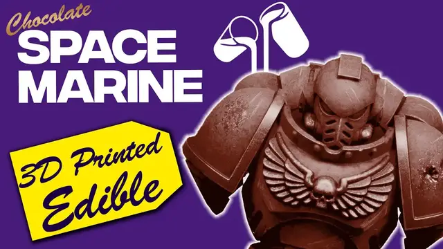 'Video thumbnail for MyCusini 2.0 Chocolate Printer - 3D Printed, Chocolate SPACE MARINE from Warhammer 40k'