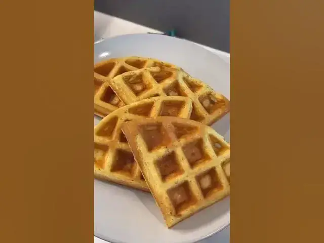 'Video thumbnail for treat yourself with these 4 ingredient protein waffles 😍 #shorts'