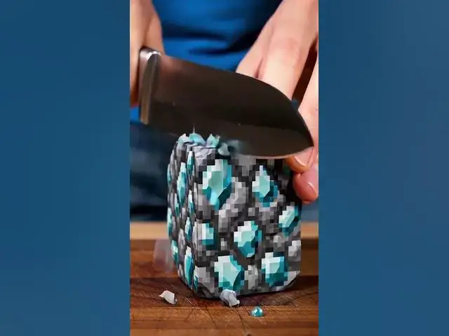 'Video thumbnail for Cutting Minecraft Blocks #minecraft #shorts'