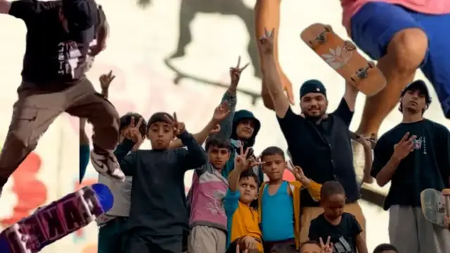'Video thumbnail for Rajab’s Ramp: A skateboarder’s call from a starving Gaza'