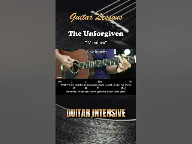 'Video thumbnail for The Unforgiven - Metallica | EASY Guitar Lessons - Chords - Guitar Tutorial #chordgitar'