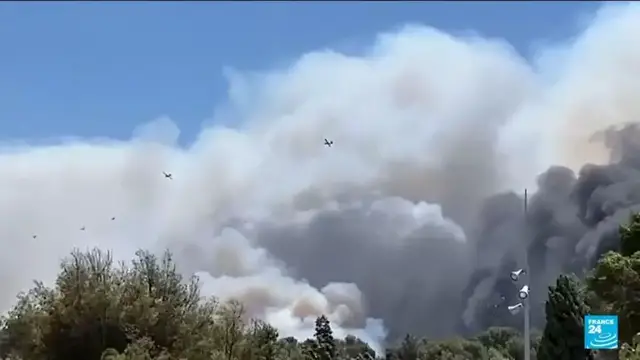 'Video thumbnail for Marseille wildfire under control but risk remains'