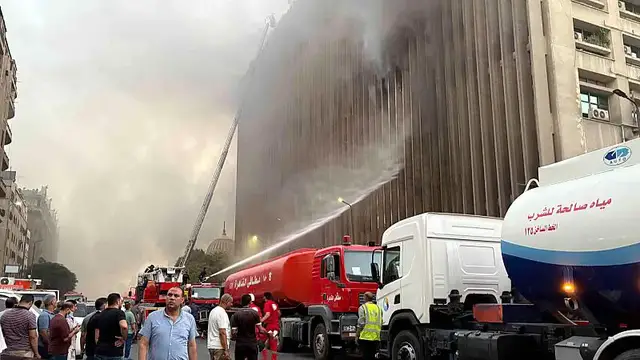 'Video thumbnail for Four feared dead and several injured in Cairo Telecom company blaze'