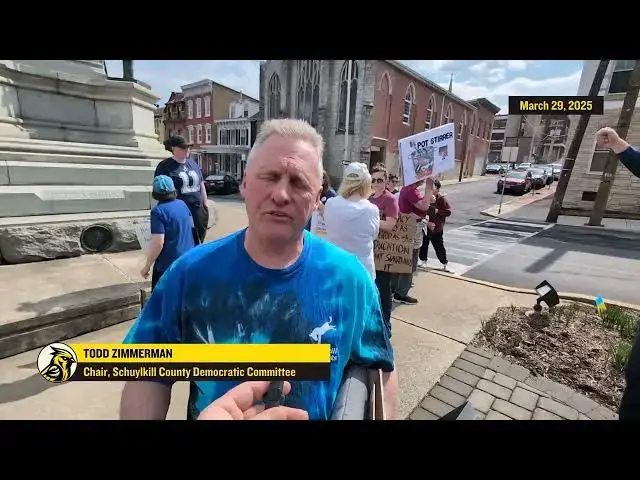'Video thumbnail for Schuylkill County Democrats Stage Protest in Pottsville's Garfield Square'