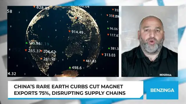 'Video thumbnail for China’s Rare Earth Curbs Cut Magnet Exports 75%, Disrupting Supply Chains'