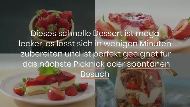 'Video thumbnail for Erdbeer Dessert im Glas – einfaches 5 Minuten Rezept '