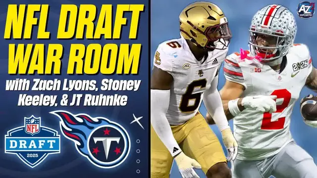 'Video thumbnail for Titans Media War Room: players to watch beyond Cam Ward in the 2025 NFL Draft'