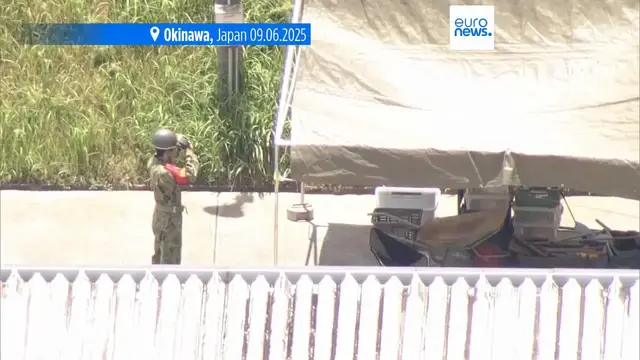 'Video thumbnail for Four Japanese soldiers injured in explosion at US base in Okinawa'