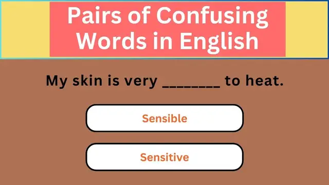 'Video thumbnail for English Grammar Practice || Pairs of Confusing Words in English || English Grammar Test'