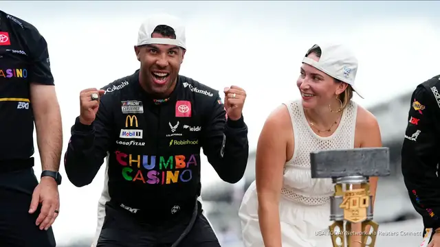 'Video thumbnail for Bubba Wallace makes history with Brickyard 400 win at Indy'