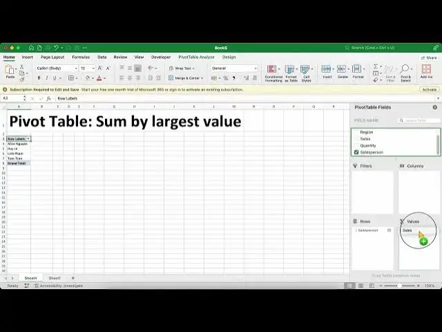 'Video thumbnail for Excel 365: Pivot Table: Tổng hợp bằng giá trị lớn nhất'