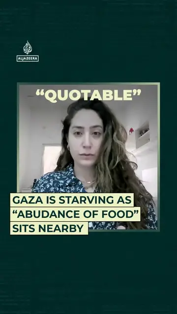 'Video thumbnail for Gaza is starving as "abundance of food" sits nearby'