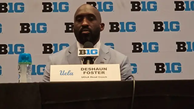 'Video thumbnail for UCLA Head Football Coach DeShaun Foster on Second Year in Big Ten'