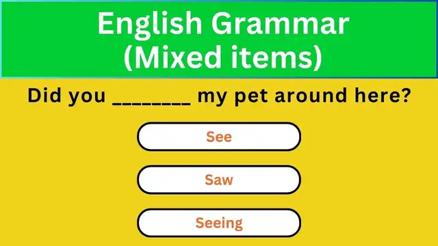 'Video thumbnail for English Grammar Practice ||  English Grammar (Mixed items) Part 3 || English Grammar Test'