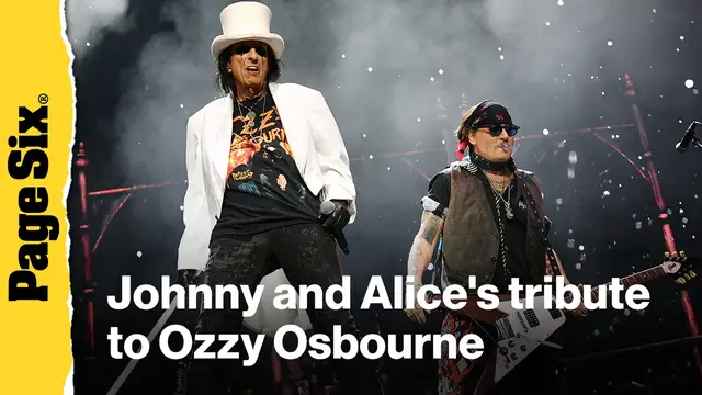 'Video thumbnail for Johnny Depp makes a surprise appearance with Alice Cooper on stage in tribute to Ozzy Osbourne'