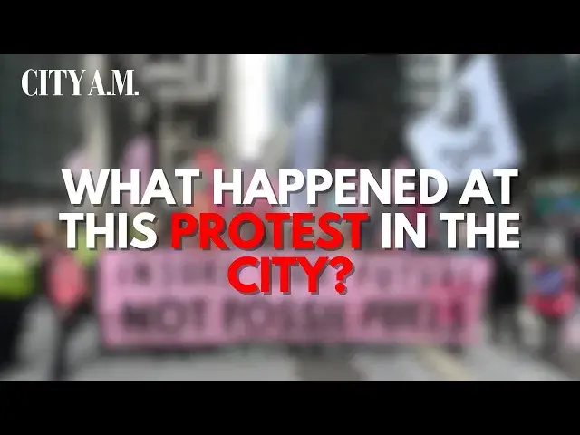 'Video thumbnail for Extinction Rebellion and Palestine protestors descend on the City of London'