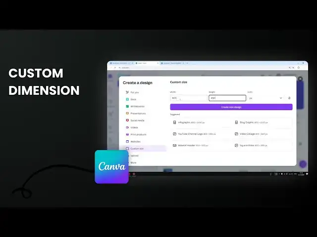 'Video thumbnail for How to Set Custom Dimensions in Canva'