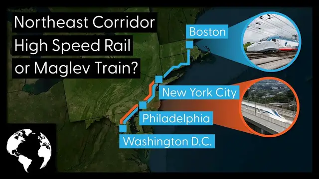 'Video thumbnail for High Speed Rail In The Northeast: Connecting D.C., Philadelphia, New York City, and Boston!'
