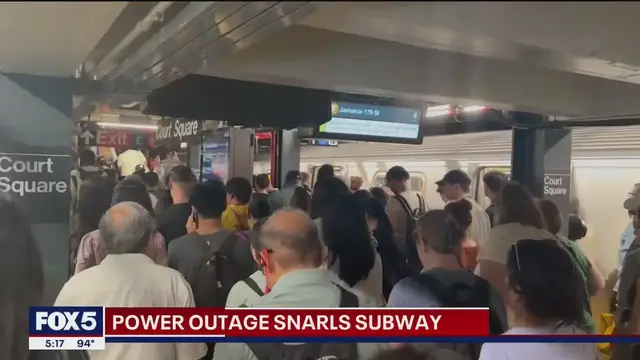 'Video thumbnail for Power outage continues to affect NYC subways'