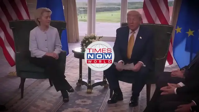 'Video thumbnail for EU Leaders Fume! Ursula Under Fire, Allies Slam Trump Trade Deal as Surrender | Times Now World'