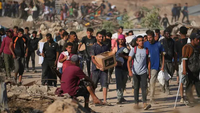 'Video thumbnail for Only one GHF site open in Gaza, forcing starving Palestinians to move south for aid'