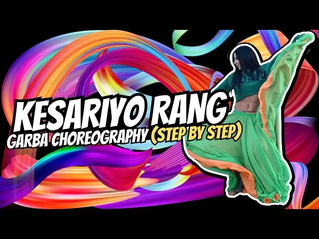 'Video thumbnail for KESARIYO RANG | STEP BY STEP WITH BEAUTIFUL SKIRTS | EASY & FUN GARBA FUSION'