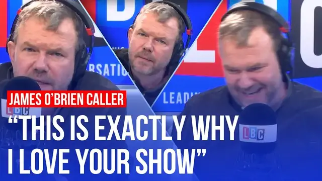 'Video thumbnail for LBC caller’s ‘fascinating’ breakdown of the riots impresses James O’Brien'
