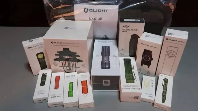 'Video thumbnail for Unboxing  $800 Mystery Box New Olight Flashlights and Knives'