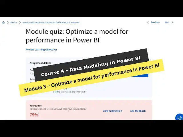 'Video thumbnail for data modeling in power bi coursera week 3 answers || theanswershome'