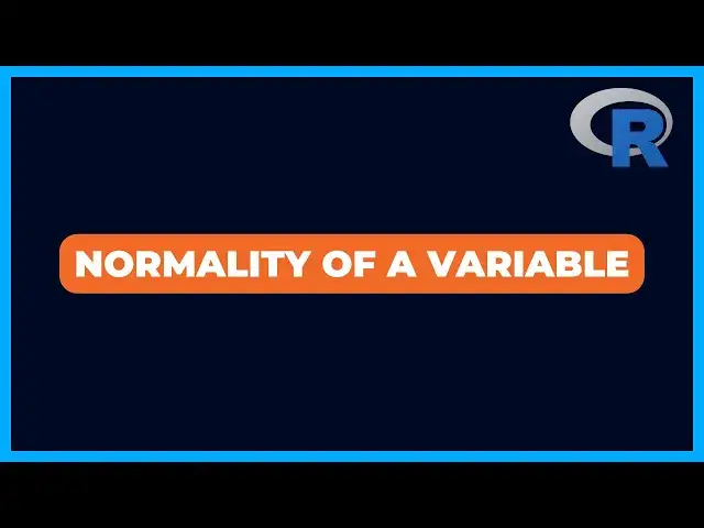 'Video thumbnail for How to Check Normality of a Variable in R'