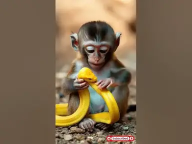 'Video thumbnail for Baby Monkey Playing With Snake #babymonkey #monkeyvideo #monkeyvssnake #snakevideo #yellowsnake'