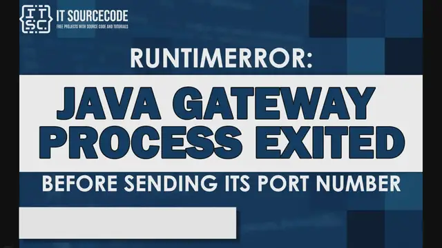 'Video thumbnail for Java gateway process exited before sending its port number'