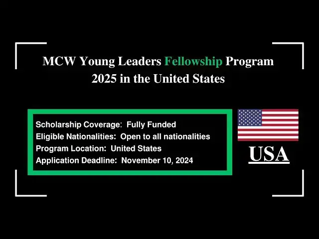 'Video thumbnail for MCW Young Leaders Fellowship Program 2025 in the United States Fully Funded'