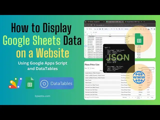 'Video thumbnail for How to Display Google Sheets Data on a Website'