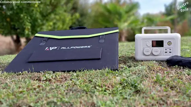 'Video thumbnail for L'électricité n'importe où ! Test du générateur solaire Allpowers Station d'énergie R600 + Panneau photovoltaïque pliable SP033'