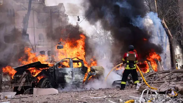 'Video thumbnail for Russian missile strikes hit Sumy in northeastern Ukraine, killing at least 20'