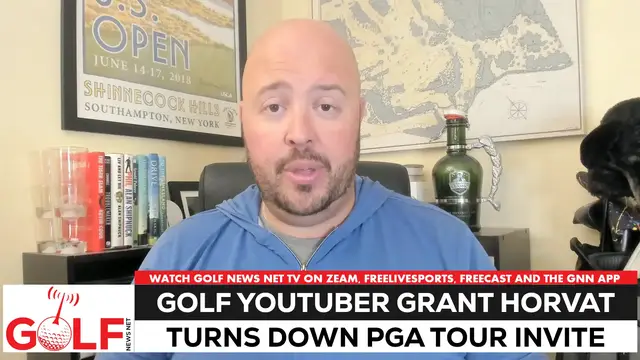 'Video thumbnail for Golf YouTuber Grant Horvat declines PGA Tour invitation to play'