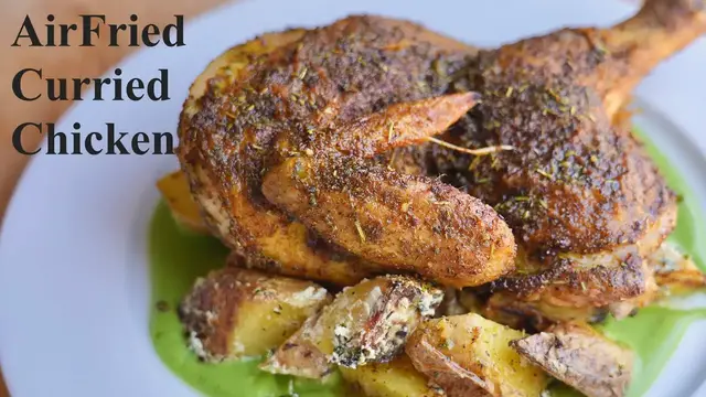 'Video thumbnail for AirFried Curry Chicken, Warm Potato Salad, & English Pea Puree'