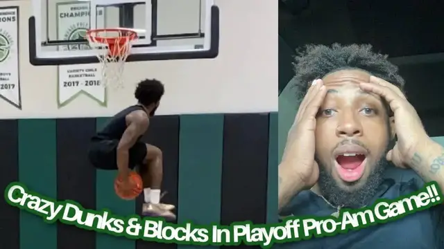'Video thumbnail for Crazy In-Game Dunks & Blocks! Pro-Am Playoff Game Highlights+ Reaction!'