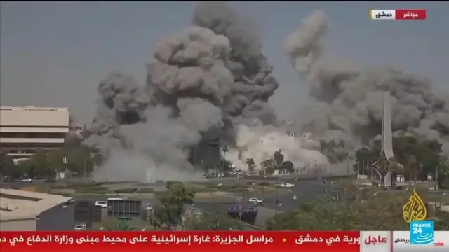 'Video thumbnail for Israel launches heavy airstrikes in Damascus, vowing to protect Druze'